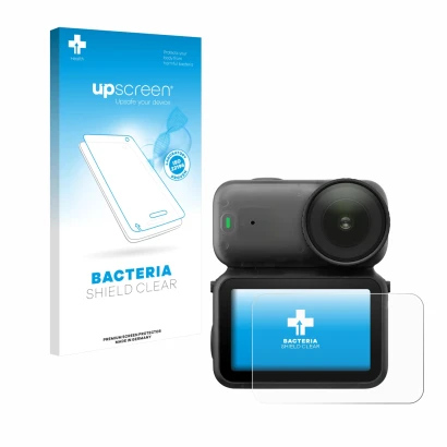 Vorderseite einer Produktverpackung mit dem Markenlogo upscreen. Daneben ist das Gerät DJI Osmo Nano mit dem zugehörigen Displ