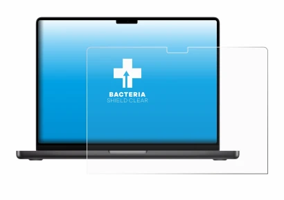 Abbildung des Geräts Apple MacBook Pro 14" M5 2025 mit einer Vielzahl des Displayschutzes.