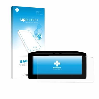 Vorderseite einer Produktverpackung mit dem Markenlogo upscreen. Daneben ist das Gerät Ducati XDiavel V4 2025 Tachoanzeige mit