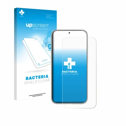 Vorderseite einer Produktverpackung mit dem Markenlogo upscreen. Daneben ist das Gerät Huawei Mate 70 Air mit dem zugehörigen 