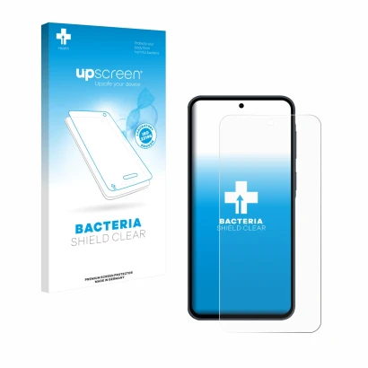 Vorderseite einer Produktverpackung mit dem Markenlogo upscreen. Daneben ist das Gerät Samsung Galaxy A37 5G mit dem zugehörig