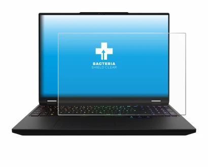 Abbildung des Geräts XMG Apex 16 Max mit einer Vielzahl des Displayschutzes.