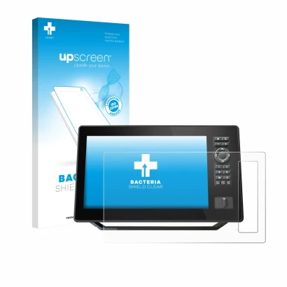 Vorderseite einer Produktverpackung mit dem Markenlogo upscreen. Daneben ist das Gerät Humminbird Xplore 9 mit dem zugehörigen