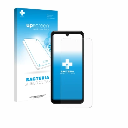 Vorderseite einer Produktverpackung mit dem Markenlogo upscreen. Daneben ist das Gerät Sunmi M3 mit dem zugehörigen Displaysch