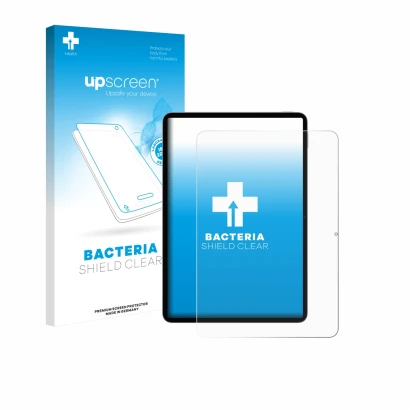 Vorderseite einer Produktverpackung mit dem Markenlogo upscreen. Daneben ist das Gerät Xiaomi Pad 8 mit dem zugehörigen Displa