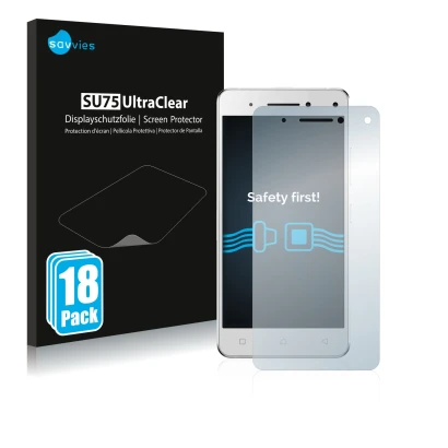 Vorderseite einer Produktverpackung mit dem Markenlogo Savvies. Daneben ist das Gerät Lenovo Vibe S1 mit dem zugehörigen Displ