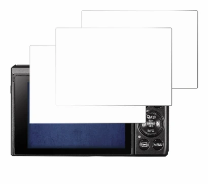 Abbildung des Geräts Canon PowerShot G7 X Mark II mit einer Vielzahl des Displayschutzes.