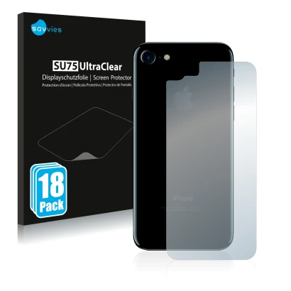 Vorderseite einer Produktverpackung mit dem Markenlogo Savvies. Daneben ist das Gerät Apple iPhone 7 Rückseite (gesamte Fläche