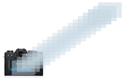 Abbildung des Geräts Fujifilm X-T20 mit einer Vielzahl des Displayschutzes.
