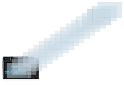 Abbildung des Geräts Panasonic Lumix DC-TZ91 mit einer Vielzahl des Displayschutzes.