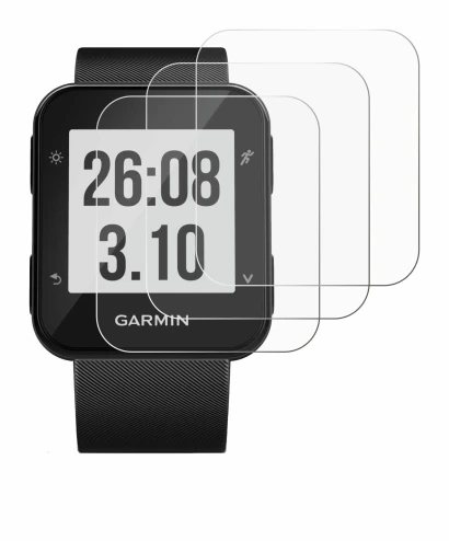 Abbildung des Geräts Garmin Forerunner 30 mit einer Vielzahl des Displayschutzes.