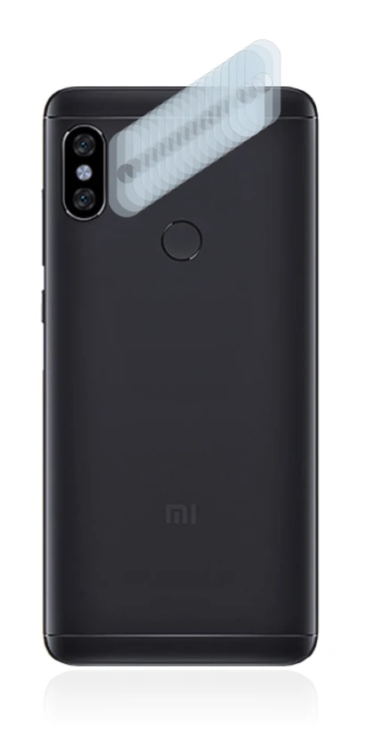 Abbildung des Geräts Xiaomi Redmi Note 5 (NUR Kameraschutz) mit einer Vielzahl des Displayschutzes.