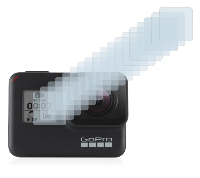 Abbildung des Geräts GoPro Hero 7 Black (Vorderes Display) mit einer Vielzahl des Displayschutzes.