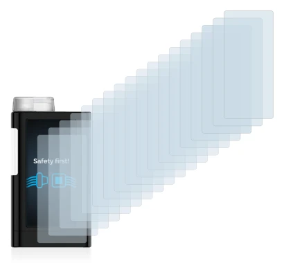 Abbildung des Geräts Mylife YpsoPump mit einer Vielzahl des Displayschutzes.