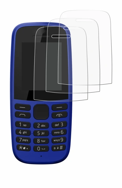 Abbildung des Geräts Nokia 105 DS 2019 mit einer Vielzahl des Displayschutzes.