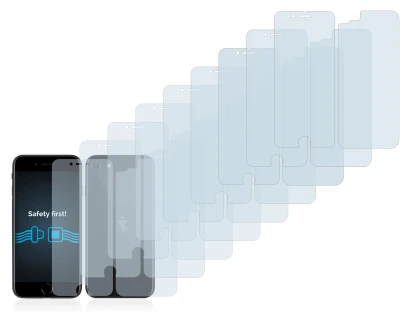 Abbildung des Geräts Apple iPhone SE 2 2020 (Display+Rückseite) mit einer Vielzahl des Displayschutzes.