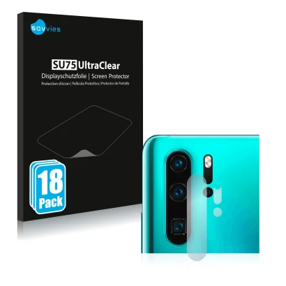 Vorderseite einer Produktverpackung mit dem Markenlogo Savvies. Daneben ist das Gerät Huawei P30 Pro New Edition (NUR Kamerasc