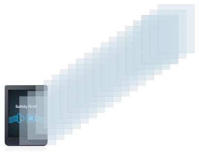 Abbildung des Geräts Kobo Nia mit einer Vielzahl des Displayschutzes.