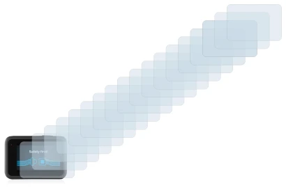 Abbildung des Geräts GoPro Hero 9 Black mit einer Vielzahl des Displayschutzes.