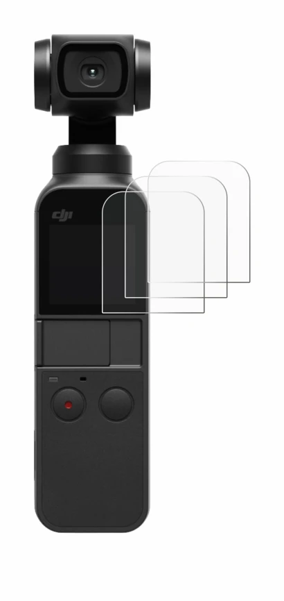 Abbildung des Geräts DJI Osmo Pocket 2 mit einer Vielzahl des Displayschutzes.