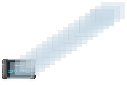 Abbildung des Geräts Autel MaxiCOM MK808 mit einer Vielzahl des Displayschutzes.