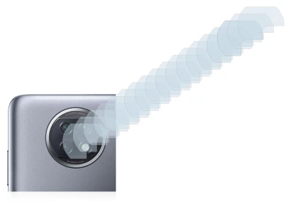 Abbildung des Geräts Xiaomi Redmi Note 9T 5G (NUR Kameraschutz) mit einer Vielzahl des Displayschutzes.