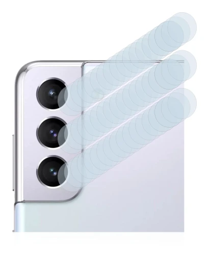 Abbildung des Geräts Samsung Galaxy S21 (NUR Kameraschutz) mit einer Vielzahl des Displayschutzes.