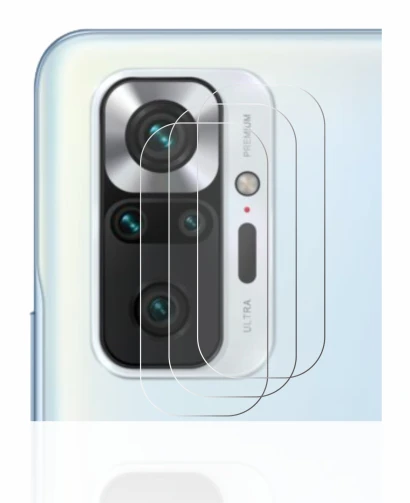 Abbildung des Geräts Xiaomi Redmi Note 10 Pro (NUR Kameraschutz) mit einer Vielzahl des Displayschutzes.