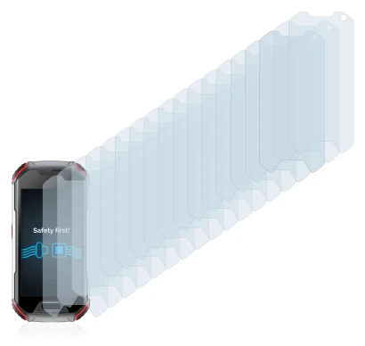 Abbildung des Geräts Unihertz Atom XL mit einer Vielzahl des Displayschutzes.