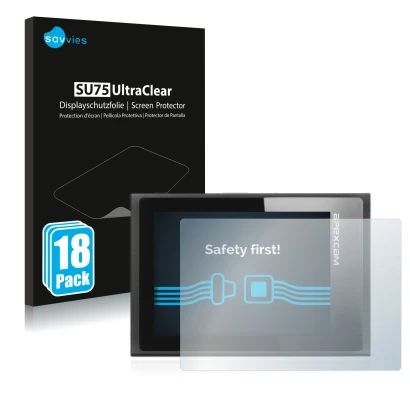 Vorderseite einer Produktverpackung mit dem Markenlogo Savvies. Daneben ist das Gerät Apexcam ‎M80 Air mit dem zugehörigen Dis