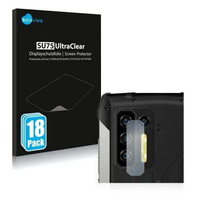 Vorderseite einer Produktverpackung mit dem Markenlogo Savvies. Daneben ist das Gerät Ulefone Power Armor 13 (NUR Kameraschutz