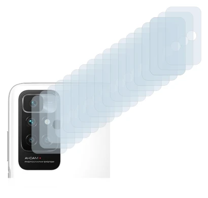 Abbildung des Geräts Xiaomi Redmi 10 (NUR Kameraschutz) mit einer Vielzahl des Displayschutzes.