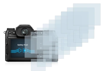 Abbildung des Geräts Fujifilm GFX50S II mit einer Vielzahl des Displayschutzes.