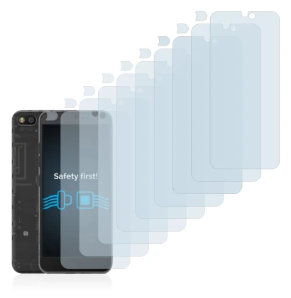 Abbildung des Geräts Fairphone 3 (Display+Kamera) mit einer Vielzahl des Displayschutzes.