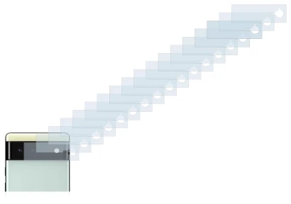 Abbildung des Geräts Google Pixel 6 (NUR Kameraschutz) mit einer Vielzahl des Displayschutzes.