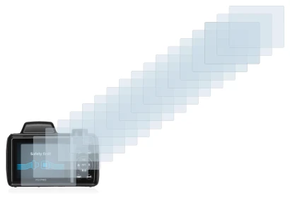 Abbildung des Geräts Kodak Pixpro AZ525 mit einer Vielzahl des Displayschutzes.