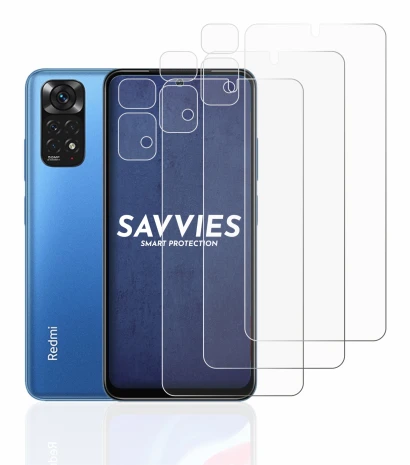 Abbildung des Geräts Xiaomi Redmi Note 11 (Display+Kamera) mit einer Vielzahl des Displayschutzes.