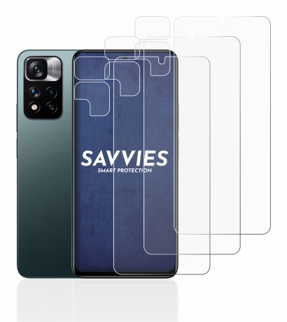 Abbildung des Geräts Xiaomi Redmi Note 11 Pro+ 5G (Display+Kamera) mit einer Vielzahl des Displayschutzes.