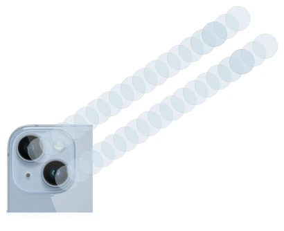 Abbildung des Geräts Apple iPhone 14 (NUR Kameraschutz) mit einer Vielzahl des Displayschutzes.