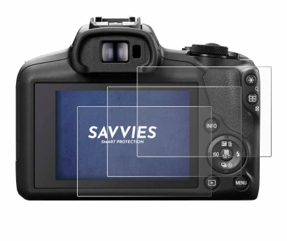 Abbildung des Geräts Canon EOS R100 mit einer Vielzahl des Displayschutzes.