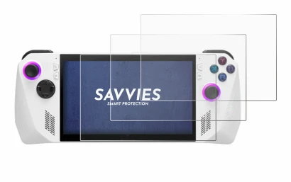 Abbildung des Geräts ASUS ROG Ally (2023) RC71L mit einer Vielzahl des Displayschutzes.