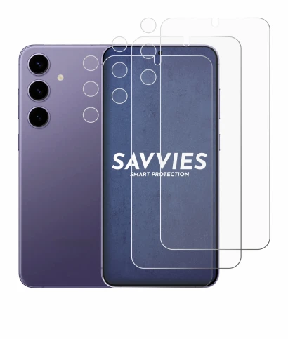 Abbildung des Geräts Samsung Galaxy S24 Plus (Display+Kamera) mit einer Vielzahl des Displayschutzes.