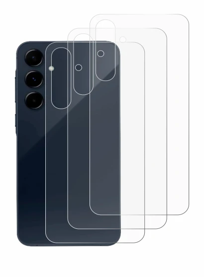 Abbildung des Geräts Samsung Galaxy A35 5G (Rückseite) mit einer Vielzahl des Displayschutzes.