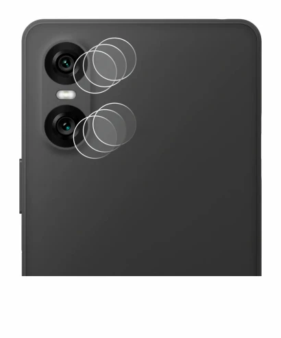 Abbildung des Geräts Sony Xperia 10 VI (NUR Kameraschutz) mit einer Vielzahl des Displayschutzes.