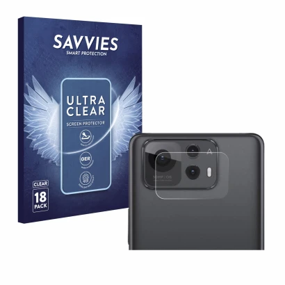 Vorderseite einer Produktverpackung mit dem Markenlogo Savvies. Daneben ist das Gerät ASUS ZenFone 12 Ultra (NUR Kameraschutz)