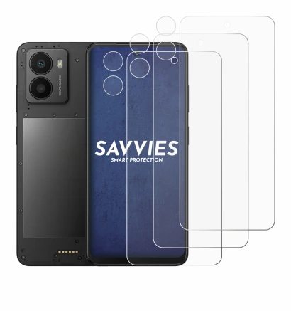 Abbildung des Geräts Xplora HMD Fusion X1 (Display+Kamera) mit einer Vielzahl des Displayschutzes.