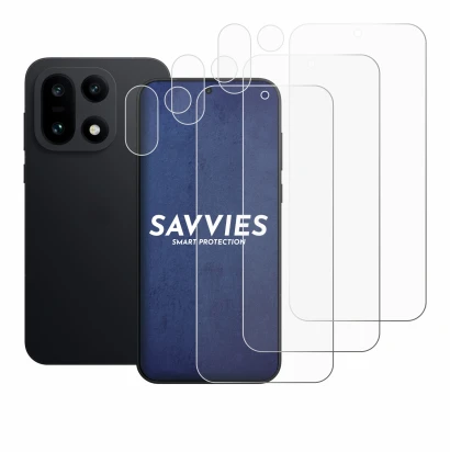 Abbildung des Geräts OnePlus 15 (Display+Kamera) mit einer Vielzahl des Displayschutzes.