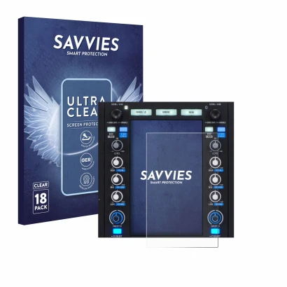 Vorderseite einer Produktverpackung mit dem Markenlogo Savvies. Daneben ist das Gerät Rane System One mit dem zugehörigen Disp
