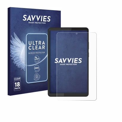 Vorderseite einer Produktverpackung mit dem Markenlogo Savvies. Daneben ist das Gerät Barnes & Noble Nook Reading Tablet 8.7" 