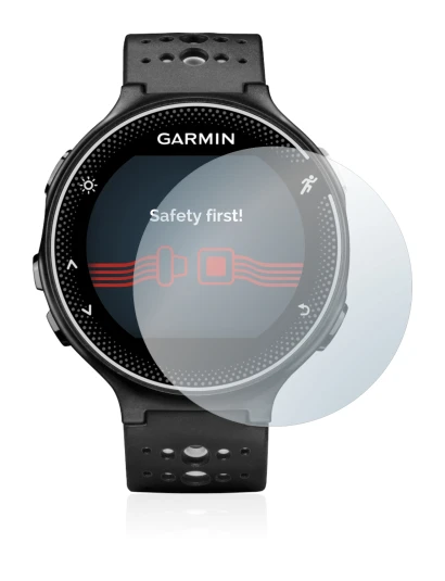 Abbildung des Geräts Garmin Forerunner 230 mit einer Vielzahl des Displayschutzes.